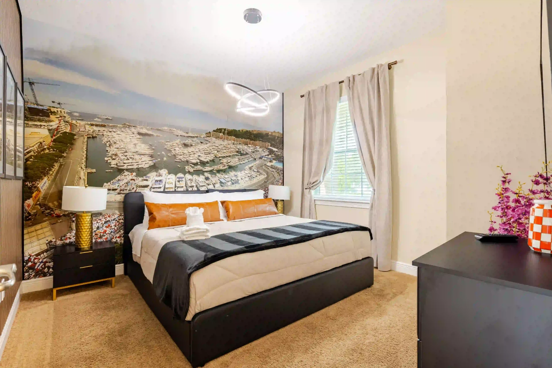 wellness retreat bedroom monaco yacht mural king room orlando