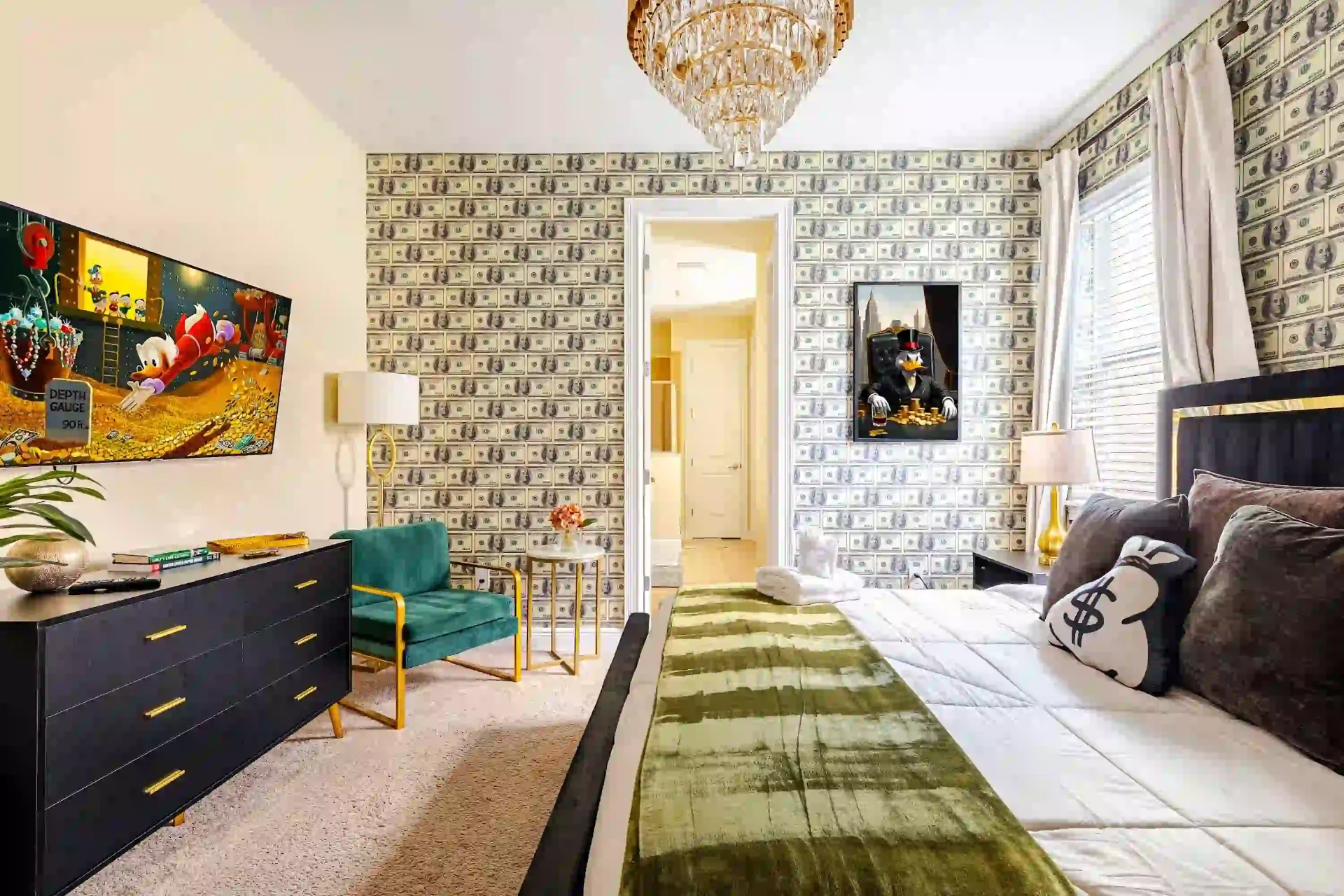 wellness retreat bedroom scrooge tv money theme orlando
